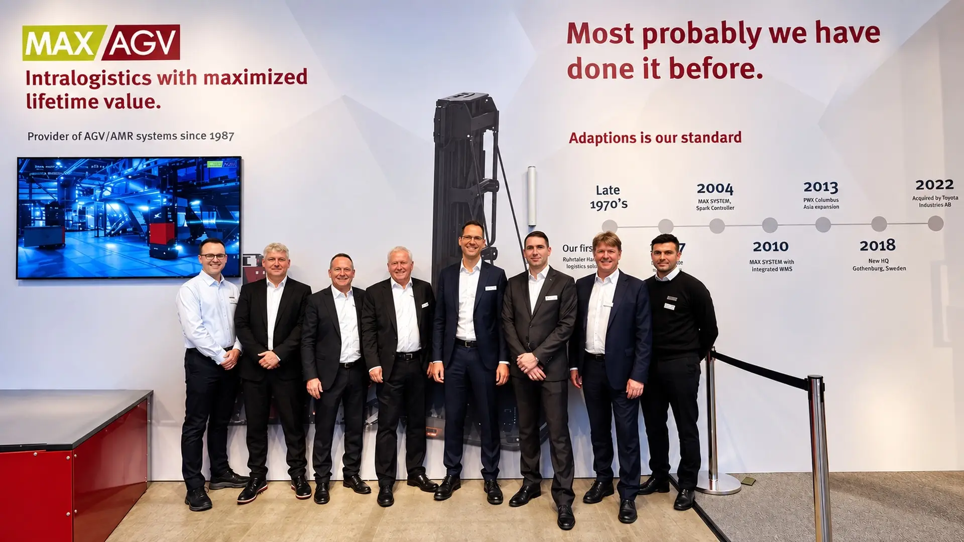 Monterpersonal i MAXAGV:s mässmonter på LogiMAT 2026